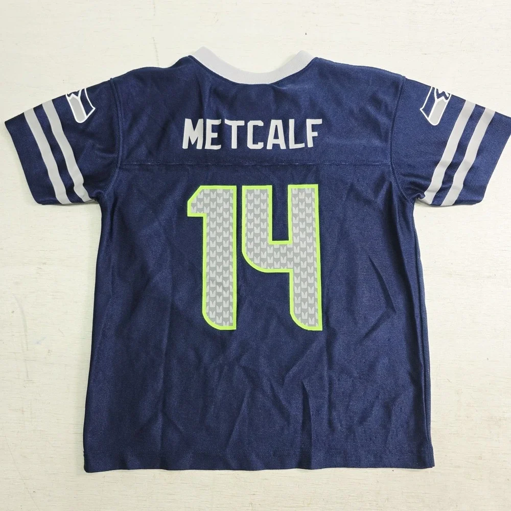 Seattle Seahawks Jersey DK Metcalf NFL Team Apparel Blue‎ Boys Youth Small 6/7